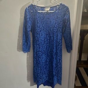 Anthropologie/HD: Paris blue lace long sleeve dress with slip - Small
